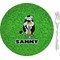 Cow Golfer 8" Glass Appetizer / Dessert Plates - Single or Set (Personalized)