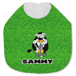 Cow Golfer Jersey Knit Baby Bib w/ Name or Text