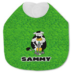 Cow Golfer Jersey Knit Baby Bib w/ Name or Text