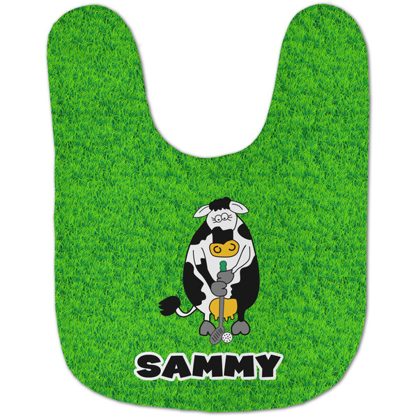 Cow Golfer Baby Bib - AFT flat