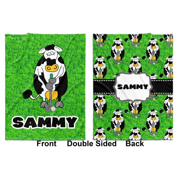 Cow Golfer Baby Blanket (Double Sided - Printed Front and Back)