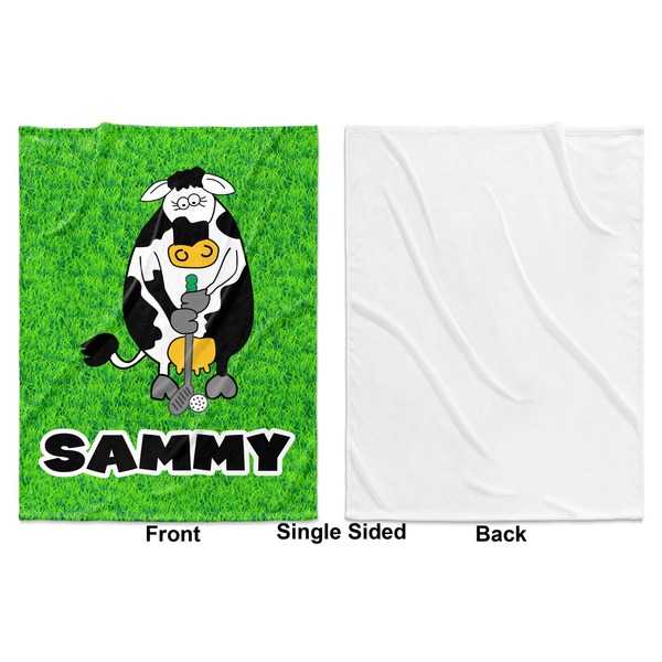 Cow Golfer Baby Blanket (Single Sided - Printed Front, White Back)