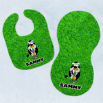 Cow Golfer Baby Bib & Burp Set w/ Name or Text