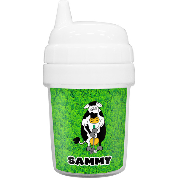 Custom Cow Golfer Baby Sippy Cup (Personalized)
