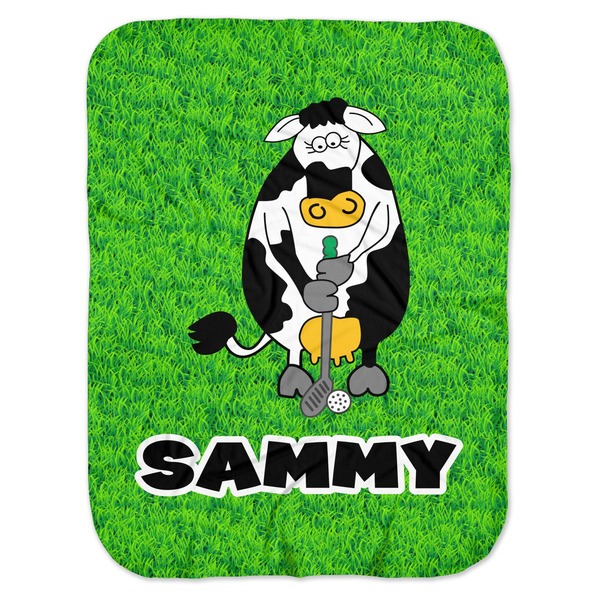 Custom Cow Golfer Baby Swaddling Blanket (Personalized)