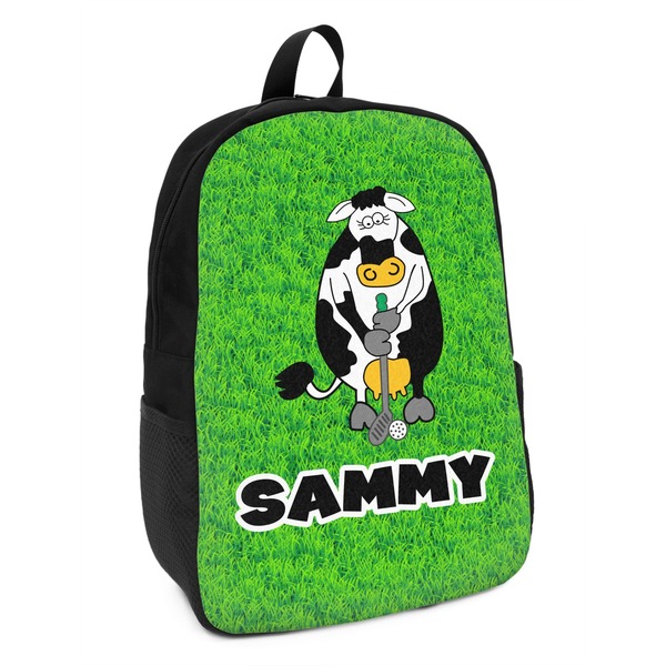 Custom Cow Golfer Kids Backpack (Personalized)