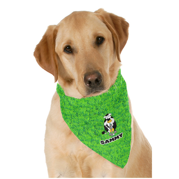 Custom Cow Golfer Dog Bandana Scarf w/ Name or Text
