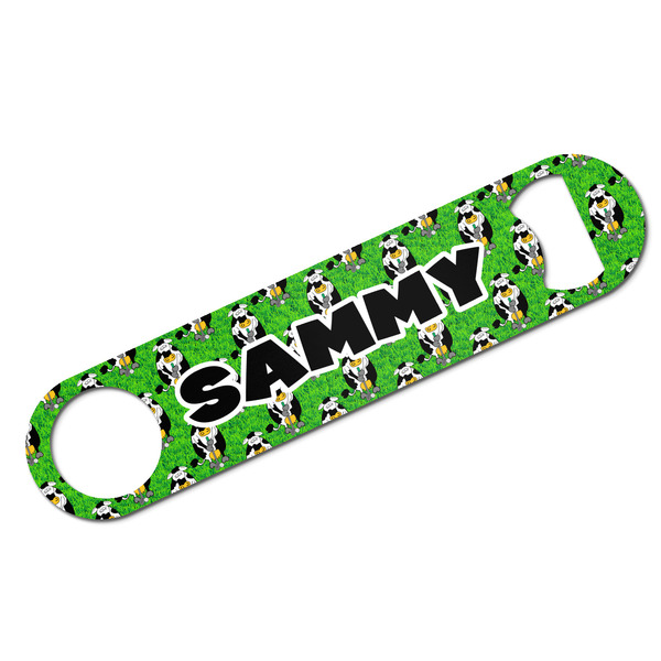 Custom Cow Golfer Bar Bottle Opener w/ Name or Text