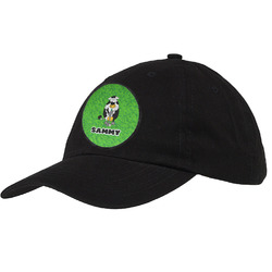 Cow Golfer Baseball Cap - Black (Personalized)
