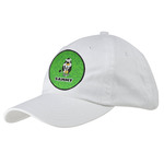 Cow Golfer Baseball Cap - White (Personalized)