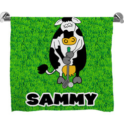 Cow Golfer Bath Towel (Personalized)