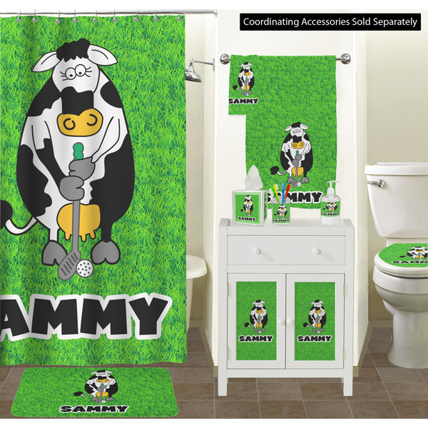 Cow Golfer Bathroom Scene