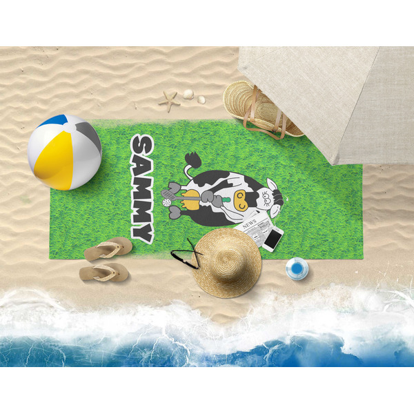 Cow Golfer Beach Towel Lifestyle
