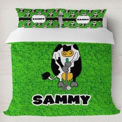 Cow Golfer Duvet Cover Set - King (Personalized)