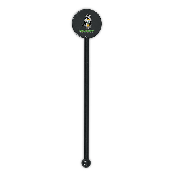 Cow Golfer Black Plastic 5.5" Stir Stick - Round - Single Stick