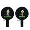Cow Golfer Black Plastic 7" Stir Stick - Double Sided - Round - Front & Back