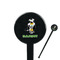 Cow Golfer 7" Round Plastic Stir Sticks - Black - Single Sided (Personalized)