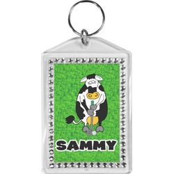 Cow Golfer Bling Keychain (Personalized)
