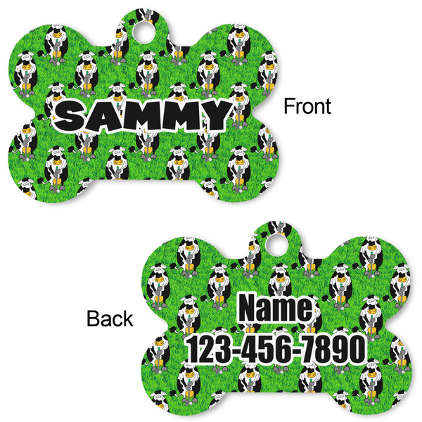 Cow Golfer Bone Shaped Dog ID Tag - Large - Approval