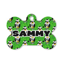 Cow Golfer Bone Shaped Dog ID Tag - Small (Personalized)