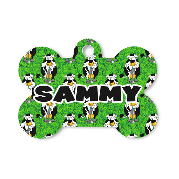 Custom Cow Golfer Bone Shaped Dog ID Tag - Small (Personalized)