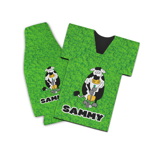 Custom Cow Golfer Bottle Cooler (Personalized)
