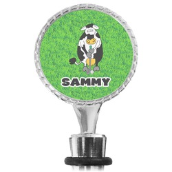 Cow Golfer Wine Bottle Stopper (Personalized)