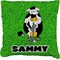 Cow Golfer Faux-Linen Throw Pillow 26" (Personalized)