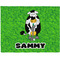 Cow Golfer Woven Fabric Placemat - Twill w/ Name or Text