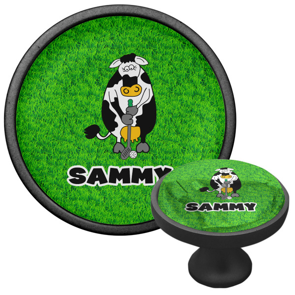 Cow Golfer Cabinet Knob - Black - Multi Angle