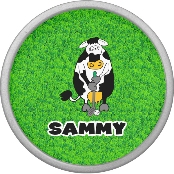 Cow Golfer Cabinet Knob - Nickel - Front