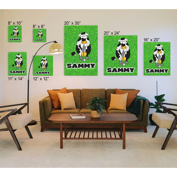 Cow Golfer Canvas Prints - Multiple Sizes