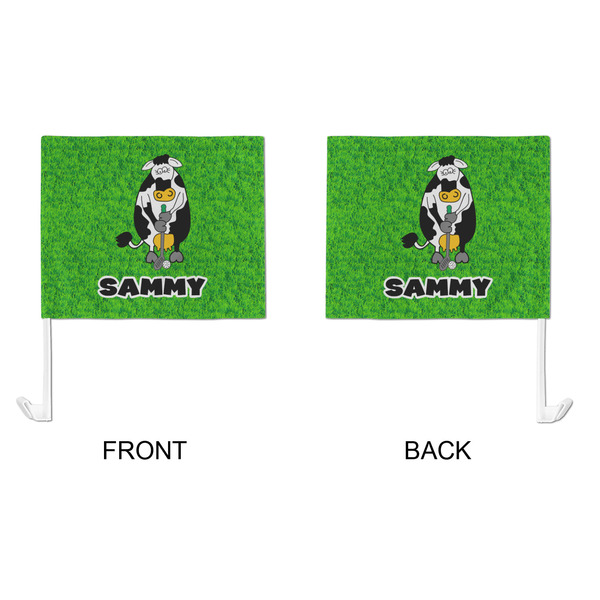Cow Golfer Car Flag - Large - APPROVAL