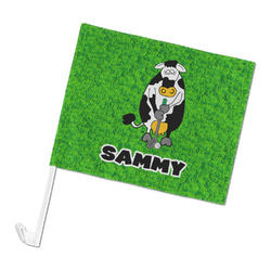 Cow Golfer Car Flag (Personalized)