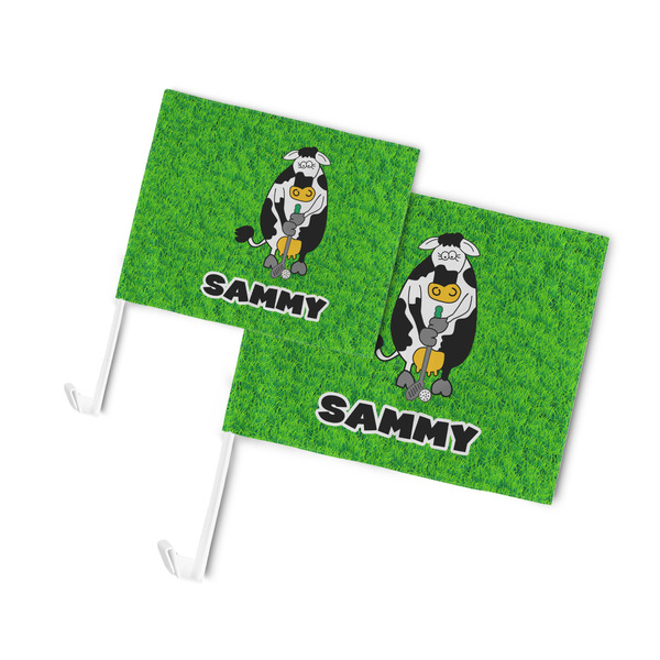 Cow Golfer Car Flags - PARENT MAIN (both sizes)