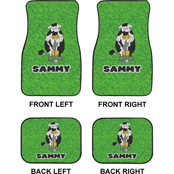 Cow Golfer Car Floor Mats Set (2F + 2B)