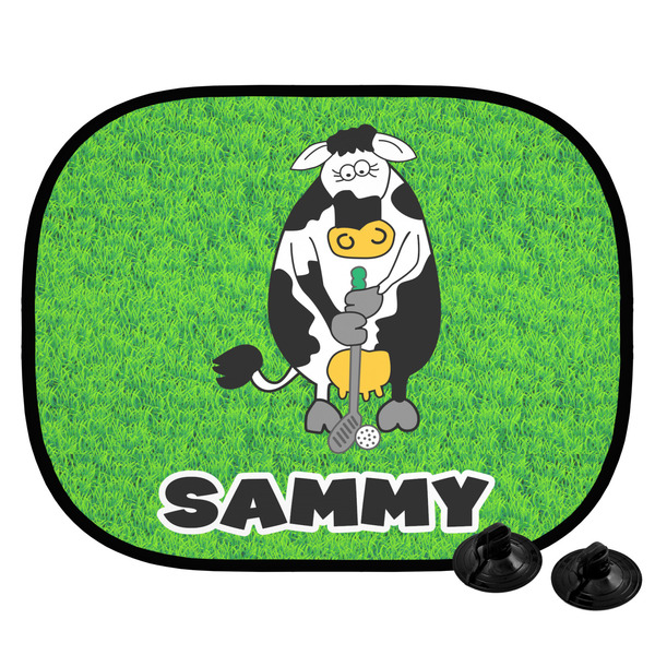 Custom Cow Golfer Car Side Window Sun Shade (Personalized)