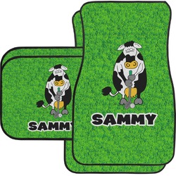 Cow Golfer Car Floor Mats Set - 2 Front & 2 Back (Personalized)