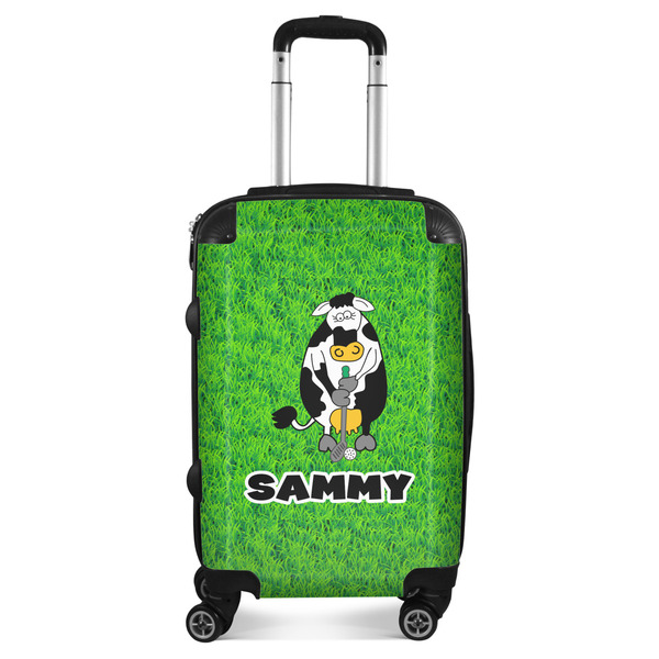 Custom Cow Golfer Suitcase - 20" Carry On (Personalized)