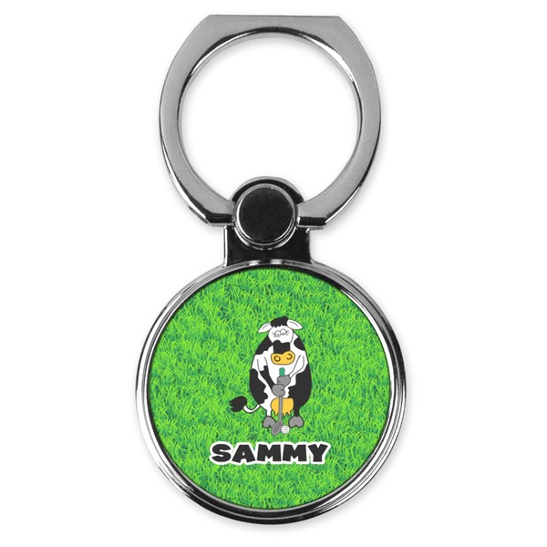 Custom Cow Golfer Cell Phone Ring Stand & Holder (Personalized)
