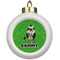 Cow Golfer Ceramic Ball Ornament (Personalized)