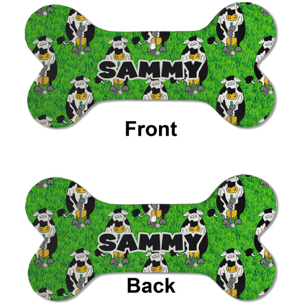 Cow Golfer Ceramic Flat Ornament - Bone Front & Back (APPROVAL)