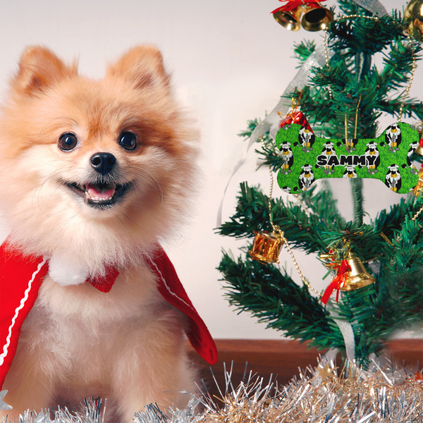 Cow Golfer Ceramic Flat Ornament - Bone (LIFESTYLE)