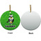 Cow Golfer Ceramic Flat Ornament - Circle Front & Back (APPROVAL)