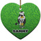 Cow Golfer Heart Ceramic Ornament w/ Name or Text