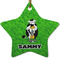 Cow Golfer Star Ceramic Ornament w/ Name or Text