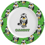 Cow Golfer Ceramic Dinner Plates (Set of 4) (Personalized)