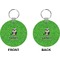 Cow Golfer Circle Keychain (Front + Back)