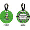 Cow Golfer Circle Luggage Tag (Front + Back)
