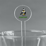 Cow Golfer 5.5" Round Plastic Stir Sticks - Clear (Personalized)